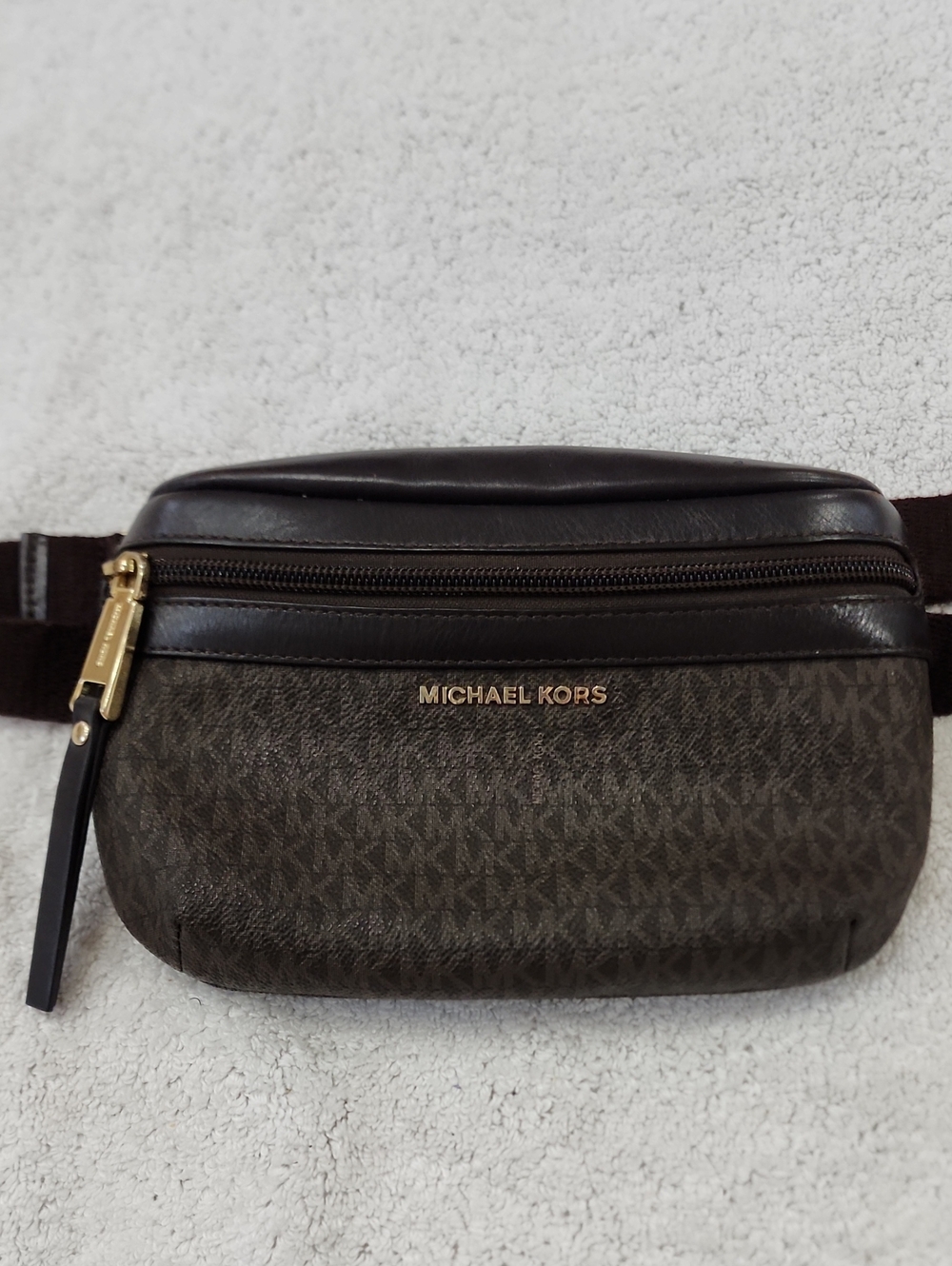 Michael Kors Women's Brown  Signature MK Logo Belt Bag Preowned